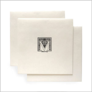 white envelops with printed mont kiji logo