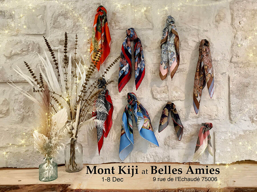 Mont Kiji silk scarves at belles ameis shop
