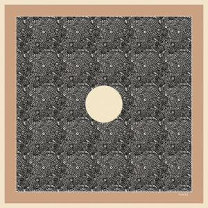 beige and black silk twill pocket square design