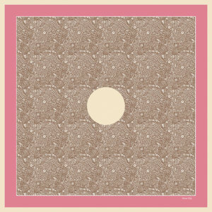 Pink and beige silk twill pocket square design