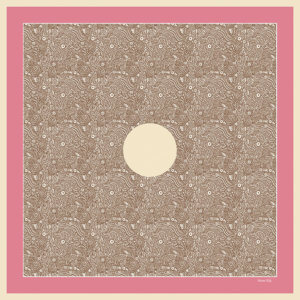 Pink and beige silk twill pocket square design