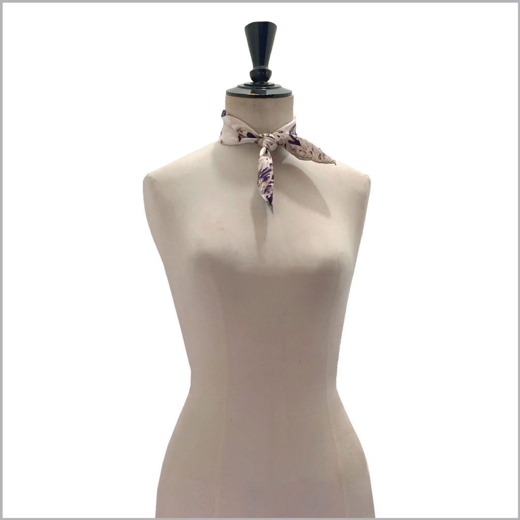 mannequin with small printed silk twill scarf