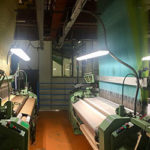 silk weaving machine under bright light