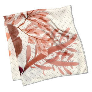 algae printed white silk scarf folded