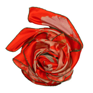 algae printed red silk scarf bundle