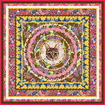 all-over cat printed floral pink silk scarf