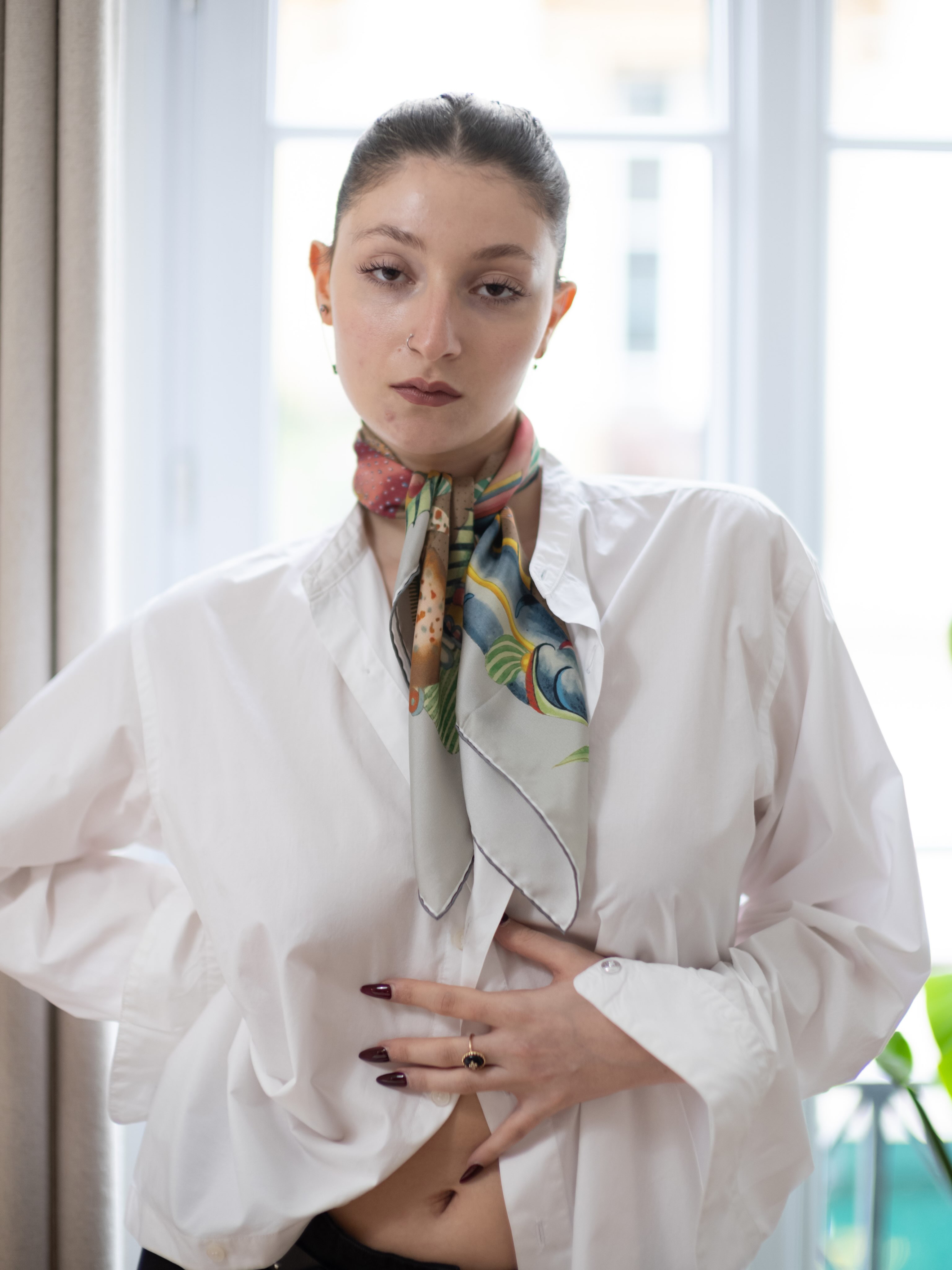 From Fish to Color: A Playful Abstraction
#fishprint #summerscarf #smallscarf #colorfulscarf #madeinfrance🇫🇷