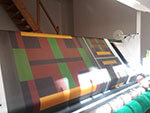 perrodin silk scarf in process of printing