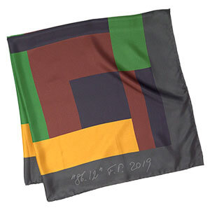 perrodin artist collaboration silk scarf folded