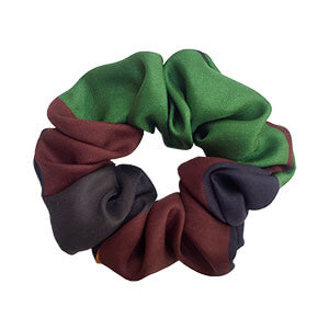 graphic dark color silk hair scrunchy