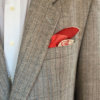 little mouse embroidered red pocket square