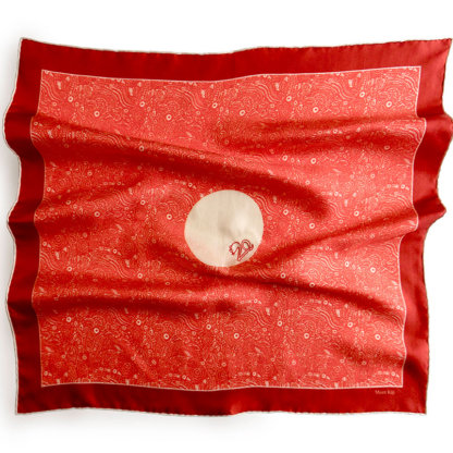 hand embroidered 2020 special red silk scarf