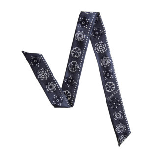 bandana motif printed blue silk wristband