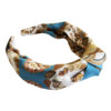 seashell printed blue silk hairband