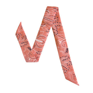 bandana motif printed orange silk wristband