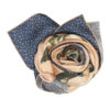 bird printed peach and blue silk scarf