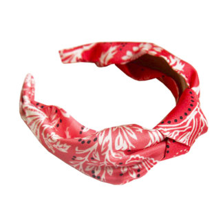 bandana printed gradient pink silk hairband