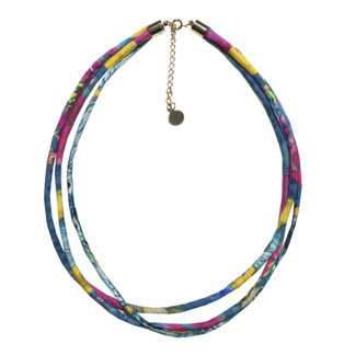 pastel multi color silk necklace