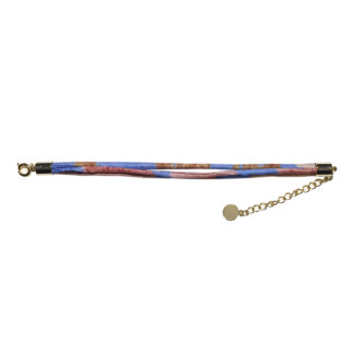 blue and peach color silk bracelet