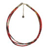 butterfly printed red silk necklace