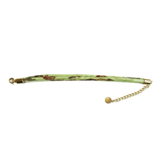 seashell printed pistachio green silk bracelet