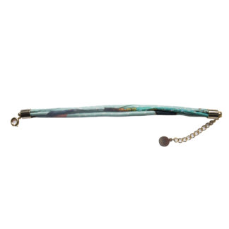 mint color printed silk bracelet