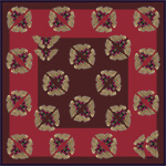 graphic butterfly printed Bordeaux color silk scarf