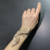 bandana printed beige silk wristband