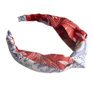 bandana printed orange silk hairband