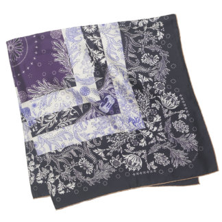 elephant printed gradient purple color big silk bandana