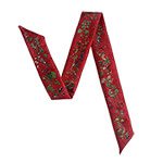 flowers trees houses printed grey and pink silk twill scarf design for mobile