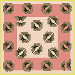 pair of butterflies printed sift pink and cream color silk scarf