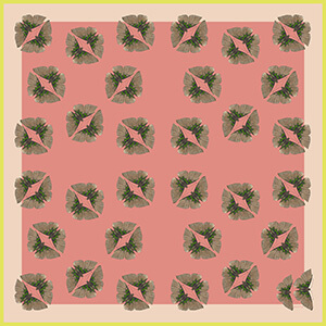 pait of butterflies printed pink large silk scarf