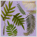 flowers trees houses printed grey and pink silk twill scarf design for mobile