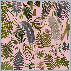 leaf printed pink large silk scarf