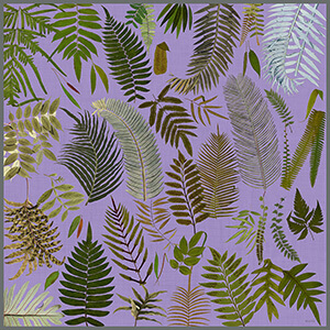 leaf printed lavender color large silk scarf