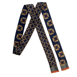 pair of butterfly printed navy color skinny and long scarf