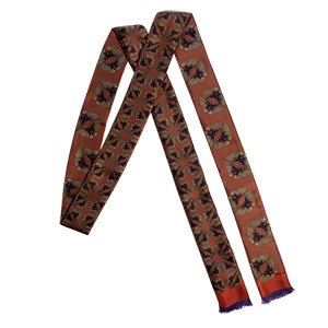 pair of butterfly printed red color skinny and long scarf