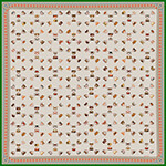crab and pearl printed large cream color Silk scarf
