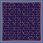 crab and pearl printed large purple color Silk scarf