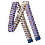 crab printed lavender and white skinny and long scarf